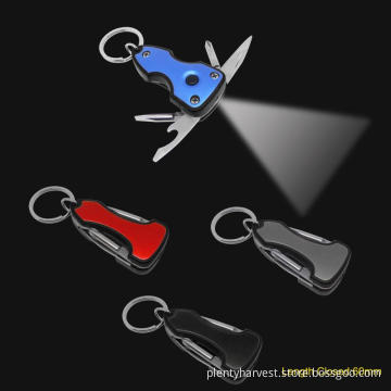 Multi Function Key Chain Tools with LED Torch (#668-BLK)